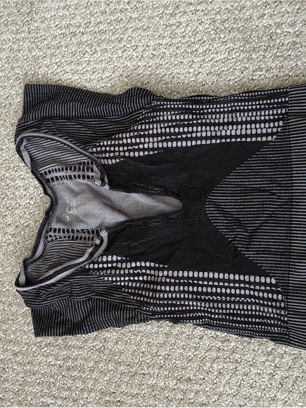 Urban Outfitters Black & Gray Patterned Knit Tank Top